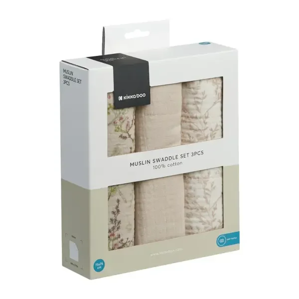 kikka-boo-muslin-peleneset-3-kom75x75cmsecret-garden-beig