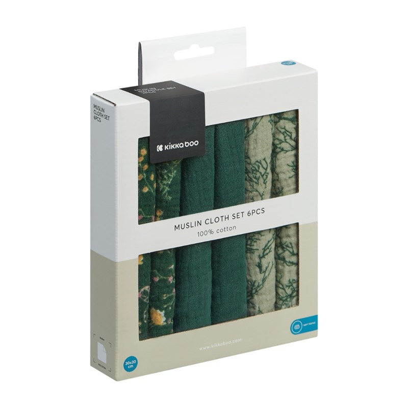 kikka-boo-muslin-krpe-6kom-30x30cm-secret-garden-green
